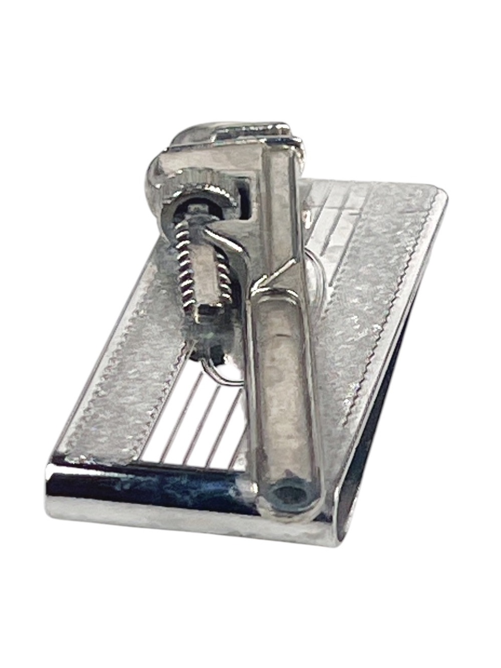 Vintage Pipe Wrench Silver Tone Money Clip Plumber Handyman Construction - Picture 4 of 7